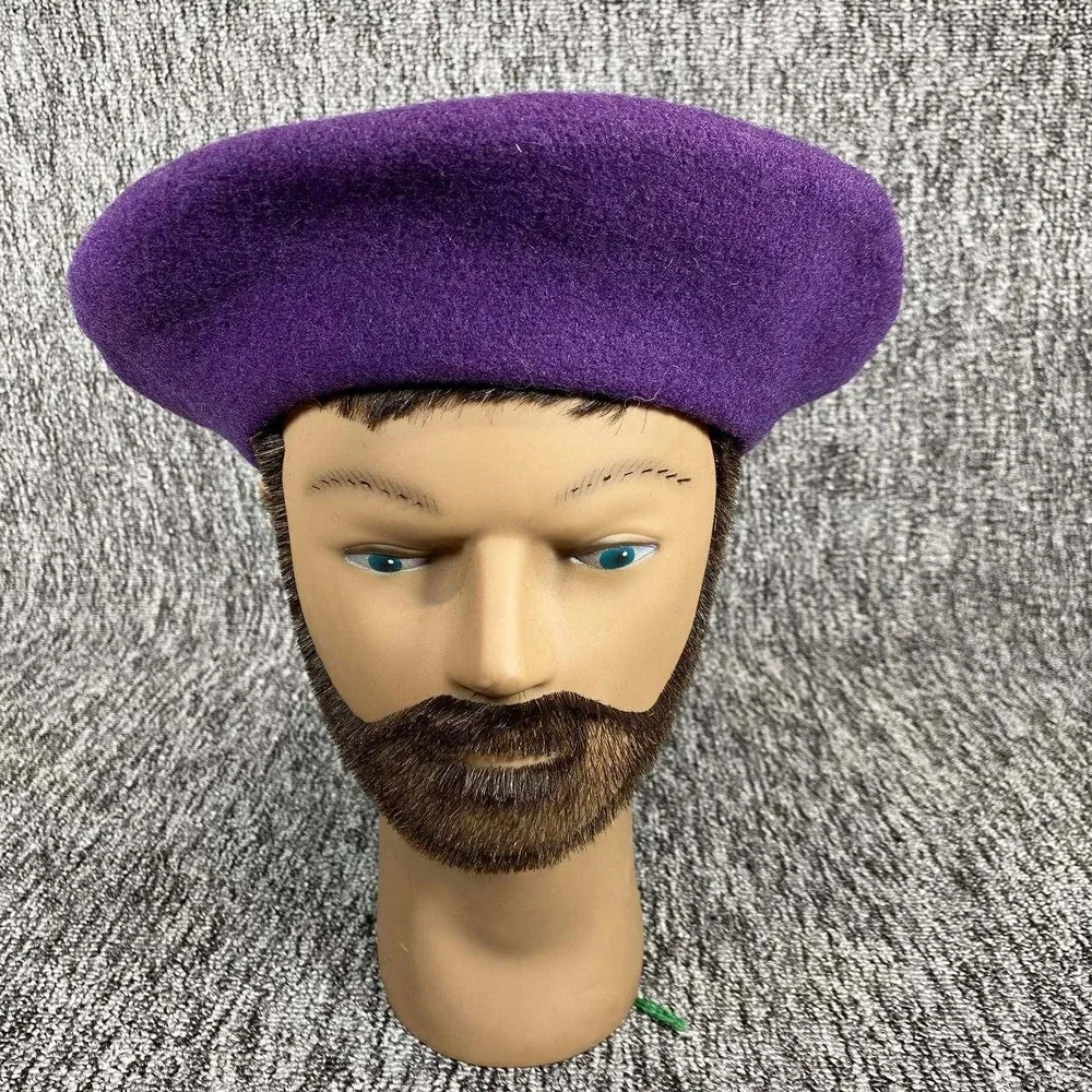 Beret Basque Wool Beret Unisex One‎ Size Purple De Luxe Vintage Artist Hat